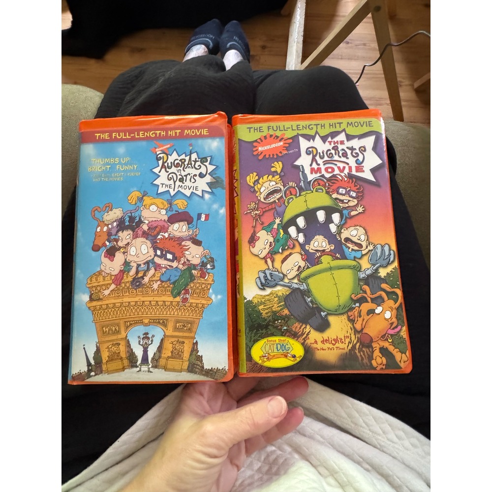 Rugrats Movie & Rugrats in Paris The Movie VHS Bundle Orange Tapes Nickelodeon